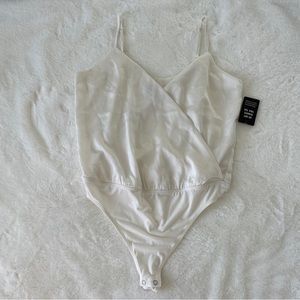 Express Satin Wrap Cami Bodysuit | White XS